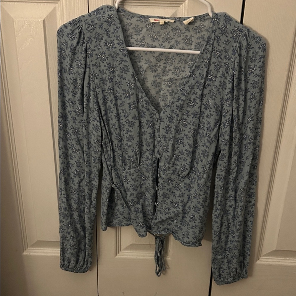 Levi's Baby Blue Floral Blouse